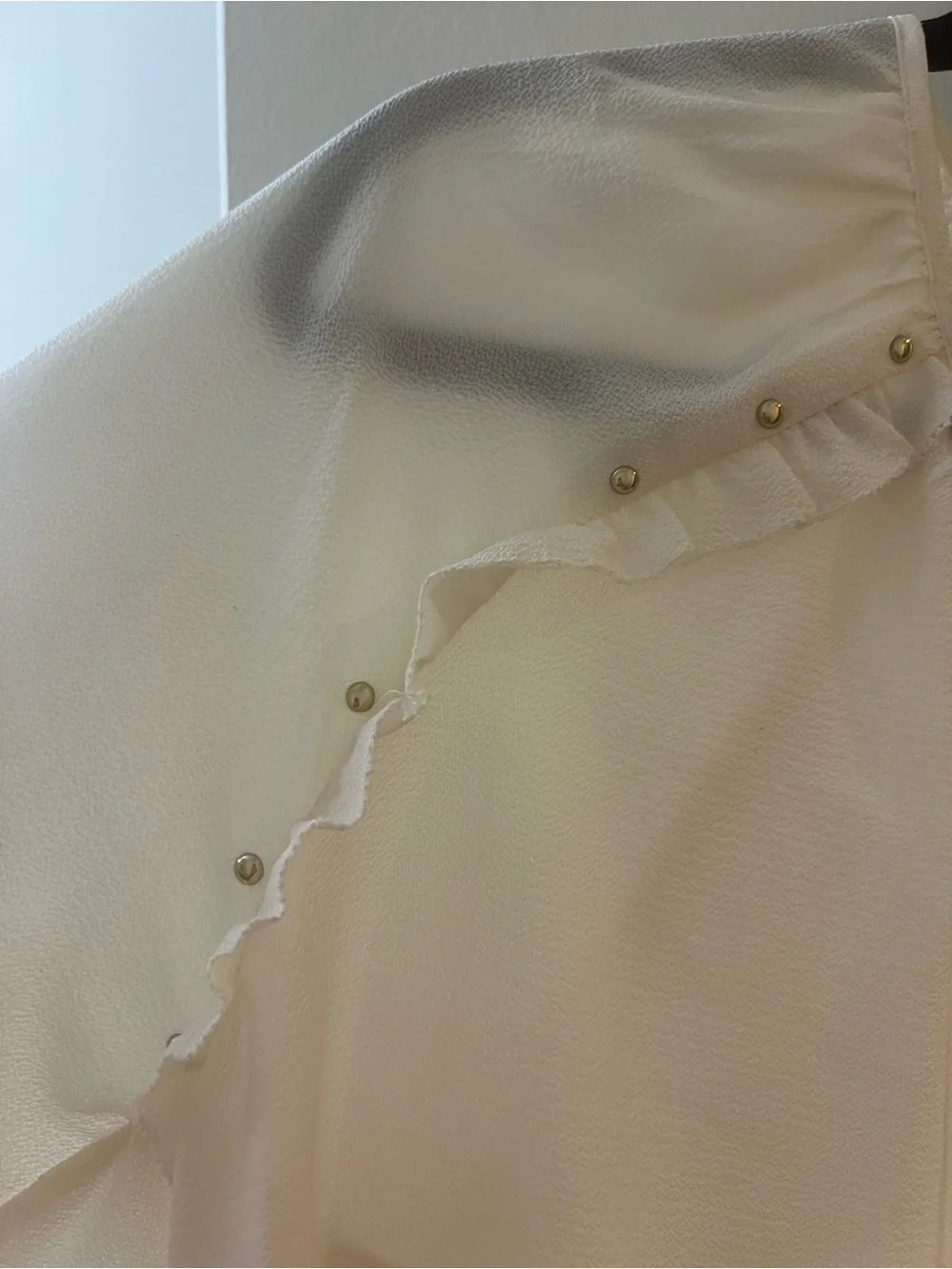 Michael Kors Cream V-Neck Long-Sleeve Peasant Blouse